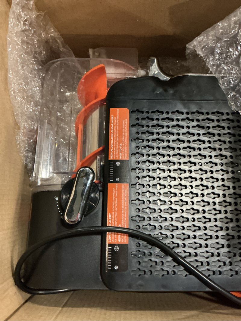 Condition photo showing Good Condition for slushie machine no ice needed, auto-clean, 220w quick frozen drink maker with 6 preset programs for margaritas, frappés, milk shake and more, slushy machine for home, 88oz black