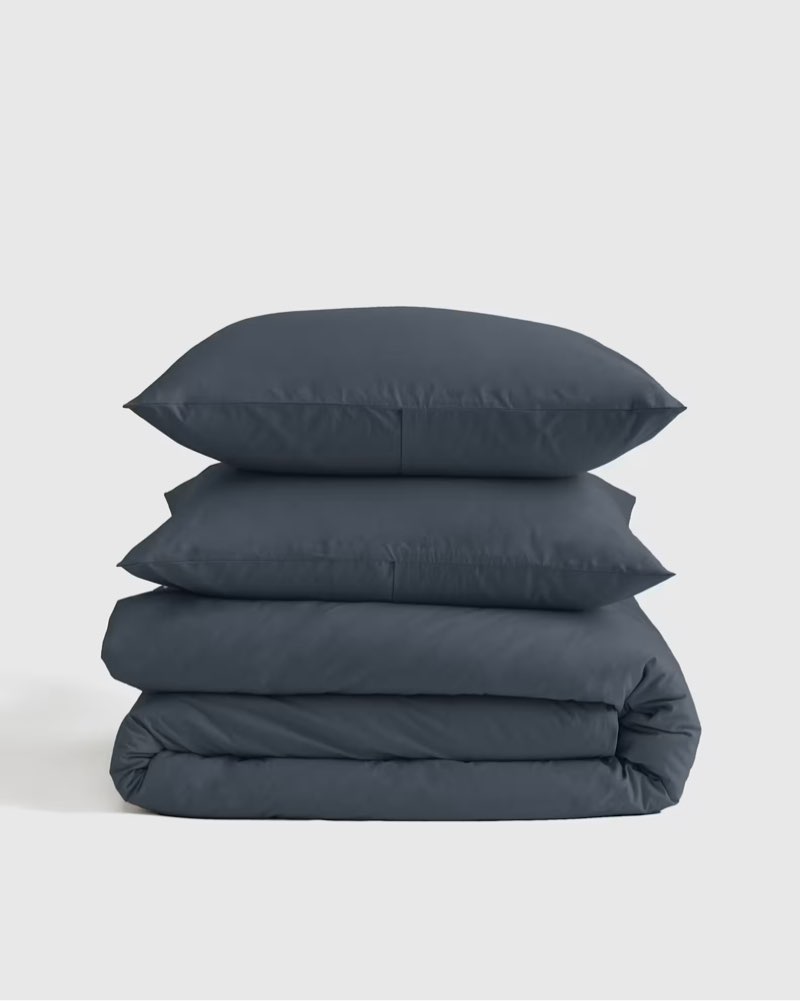 quince organic brushed cotton duvet cover set full/quee