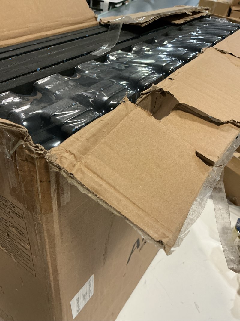 Condition photo showing Good Condition for 12 tiles, AIRHOP 0.56in Thick 24 Sq Ft Exercise Equipment Mats, 12 Tiles Upgraded Rubber Top with High Density EVA Foam, Large Interlocking Puzzle Gym Flooring for Home Gym, Heavy Weight Workout, 24 x 24in Black/White 24 Sq Ft (12:Tiles)