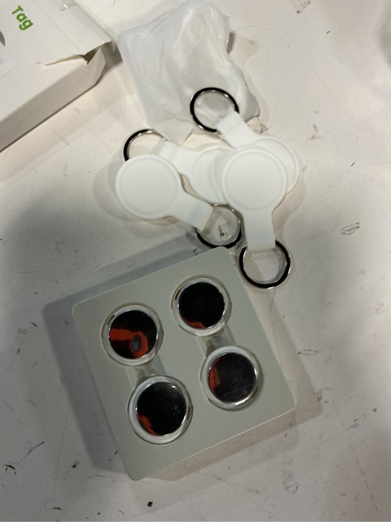 Condition photo showing Good Condition for Air Tracker Tags-4 Pack, Item Finders Works with Apple Find My(iOS Only), Air Tracker Tags with 4 Case, Bluetooth Tracker Keys Finder and Item Locator & GPS Trackers for Kids/Pets/Dog/Luggage/Wallet