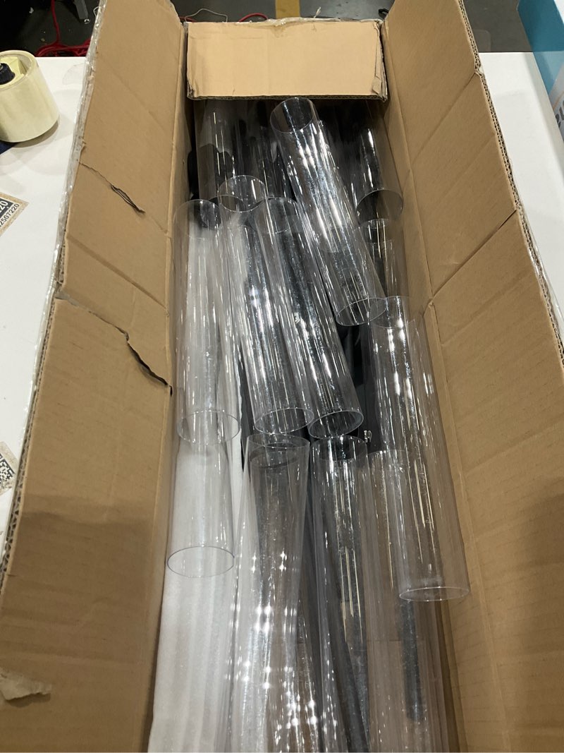 Condition photo showing As Is for 39.8''Matte Black Candle Holder with Acrylic Shades Tall 5 Arm Candelabra Black Table Centerpiece for Wedding Living Dining Room Fireplace Decoration Fit 0.98''LED Taper Candle Black 4pcs