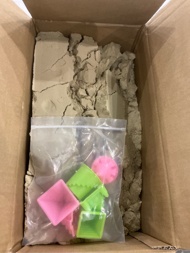 Condition photo showing As Is for National Geographic Moon Sand - 24 Lbs. of Play Sand with Castle Molds (Natural) - A Fun No Mess Sensory Activity, Kids Play Set, Sensory Bin Filler 24 LB Natural