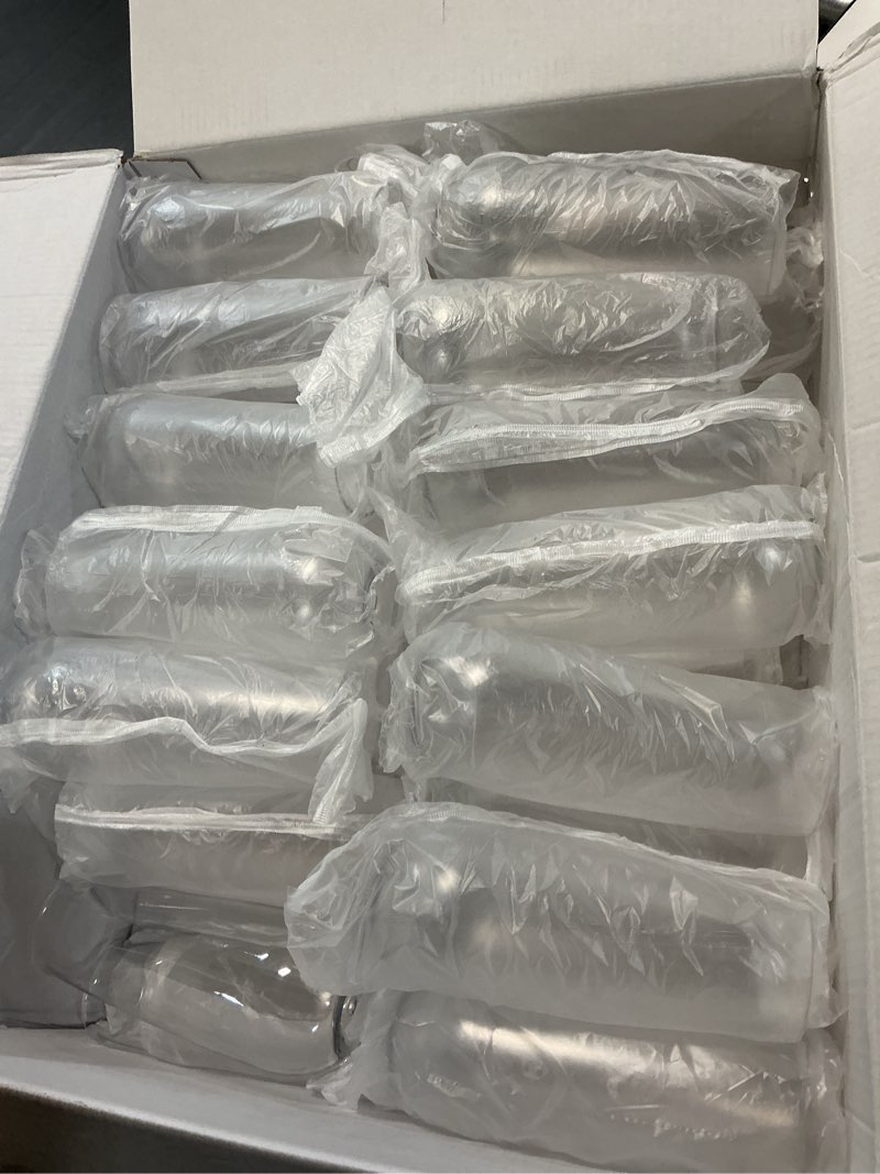 Condition photo showing New/Like New for guanqiao 48 pack stemless plastic champagne flutes, 9 oz clear disposable plastic glasses, heavy duty shatterproof recyclable mimosa glasses for party wine tasting wedding new years eve party supplies clear 48-pack