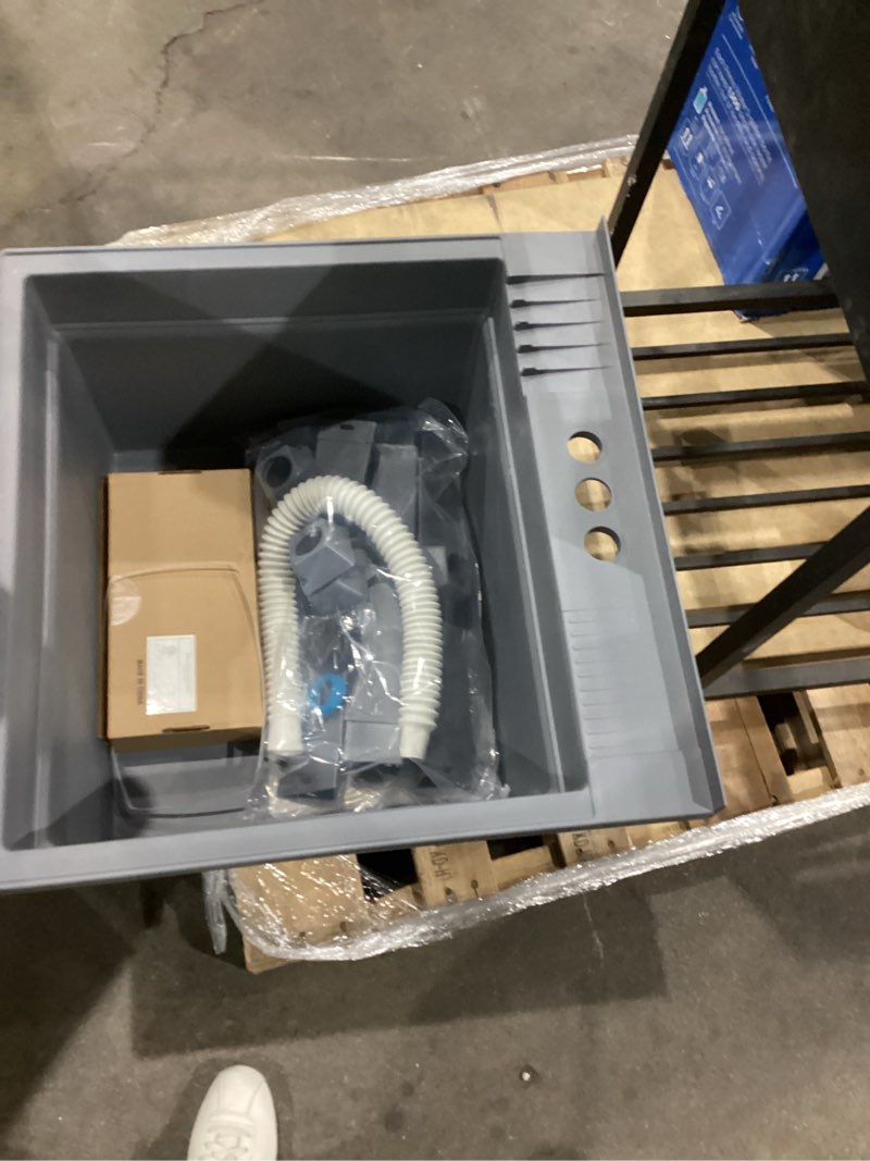 Condition photo showing Good Condition for project source 24-in x 24-in 1-basin gray freestanding utility tub with drain and faucet