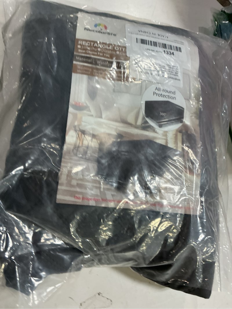 Condition photo showing Good Condition for NeColorLife Ottoman Cover Rectangle Waterproof Ottoman Slipcover Rectangular Thick Storage Footrest Stool Covers Furniture Protector for Pets(Large,Dark Gray&Light Gray) Rectangle:Large Dark Gray & Light Gray