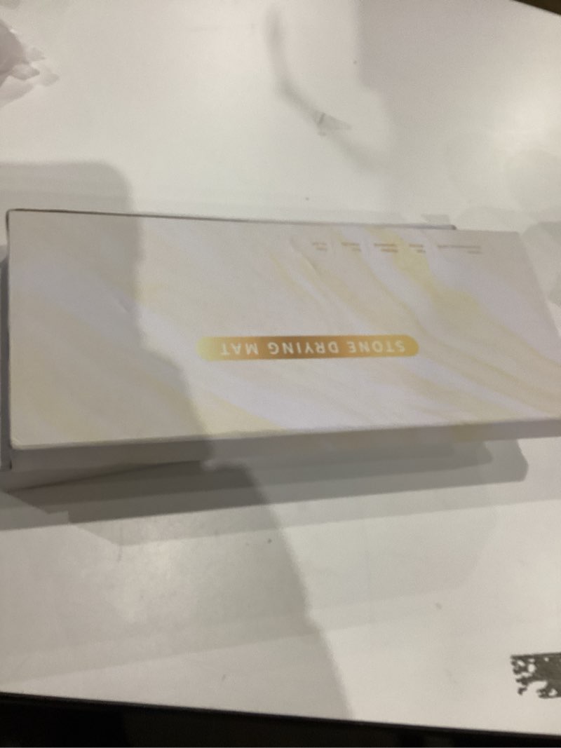 Condition photo showing Good Condition for Faucet Mat for Kitchen Sink, Diatomite Stone Drying Sink Protectors, Bathroom Faucet Splash Guard, Quick Dry Water Absorbing, Non-Slip Stone Tray for Kitchen Counter, Grey, 23.6" x 3.9" 23.6" x 3.9" Gray