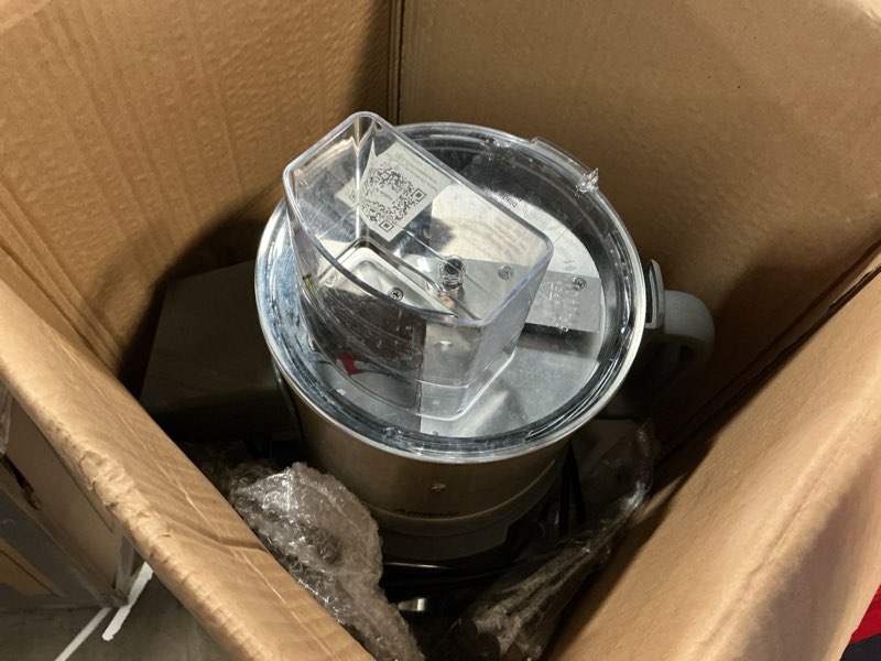 Condition photo showing As Is for Anatole Electric Vegetable Dicer Stainless Steel 16-Cup Food Processor 300W Commercial Veggie Fruits Chopper Heavy Duty with 1/4" 3/8" 1/2" Blades Auto Discharge for Potato Onion Carrot 3 dicing