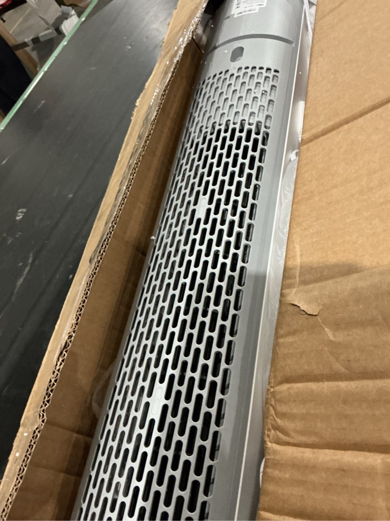 Condition photo showing As Is for dreo tower fan for bedroom, upgrated dc 9 speeds ultra-quiet floor fan, 90° oscillating fans for indoors with 28ft/s velocity, 12h timer, standing fans, bladeless fan powerful for home office room white standard