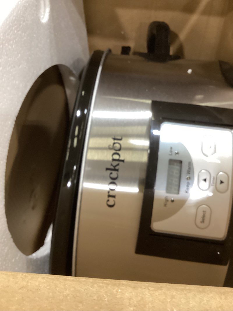 Condition photo showing As Is for Crock-Pot 6 Quart Cook & Carry Programmable Slow Cooker with Digital Timer Stainless Steel (CPSCVC60LL-S) pack of 1 Digital Display