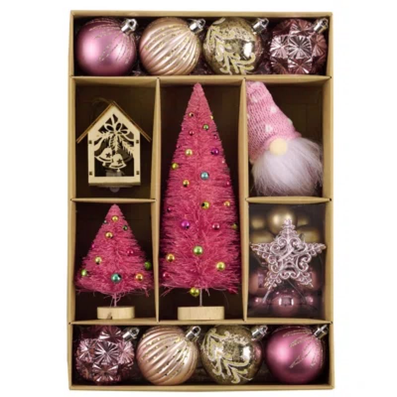 kaimani 70 pcs assorted unique design, snowflakes, gnomes, valentines tree ornaments set 