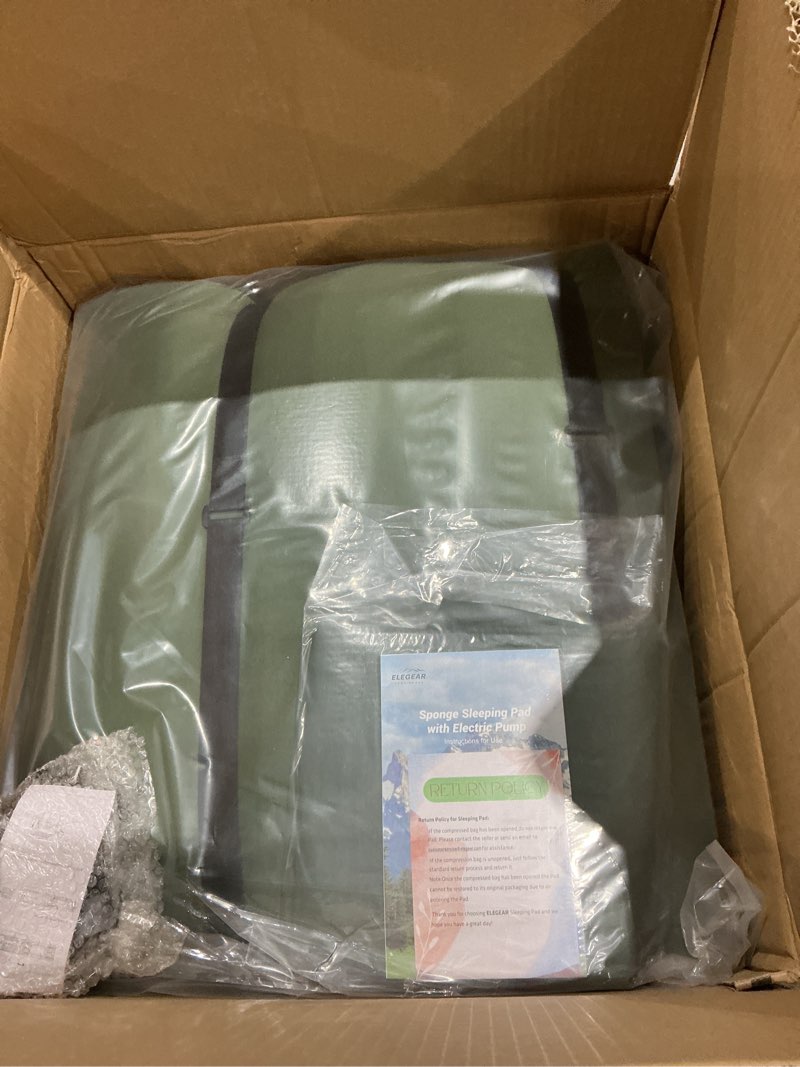 Condition photo showing Good Condition for elegear cumbrex™ air & foam self inflating sleeping pad, built-in electric pump 4" ultra-thick memory foam camping mattress with pillow double camping pad 4-season r-value 9.5 camp mat - gueen army green queen