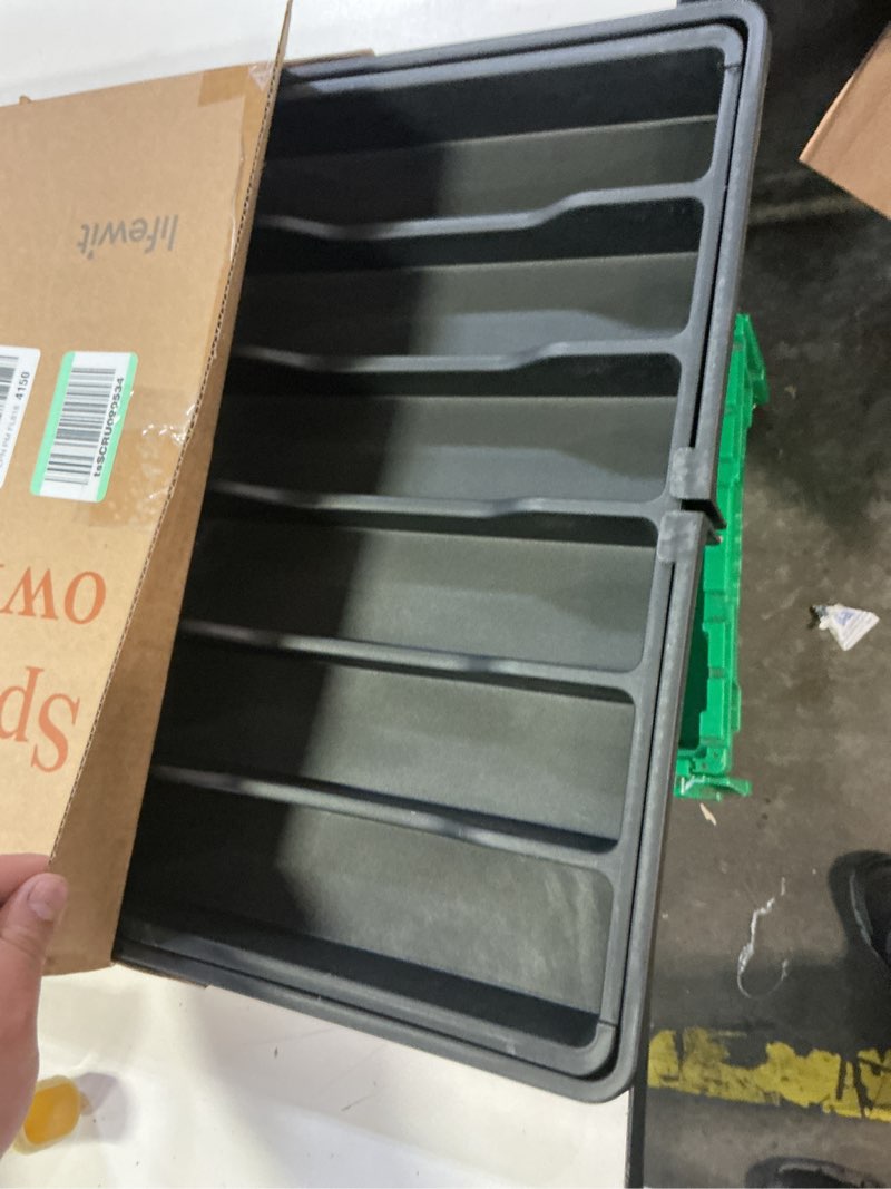 Condition photo showing Good Condition for lifewit silverware drawer organizer, expandable utensil tray for kitchen, bpa free flatware and cutlery holder, adjustable plastic storage for spoons forks knives, 17- 30 x 18.5", black xxxl (17-30''w x 18.5''d) black