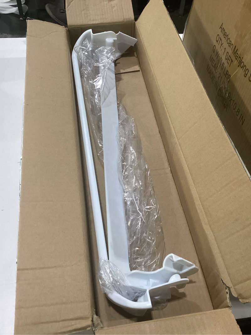 Condition photo showing As Is for [upgrade] 2pcs 240534901 refrigerator door shelf bar rail, fit for frigidaire kenmore, replace 948954, ap3214630, ps734935, eap734935 door shelf retainer bar