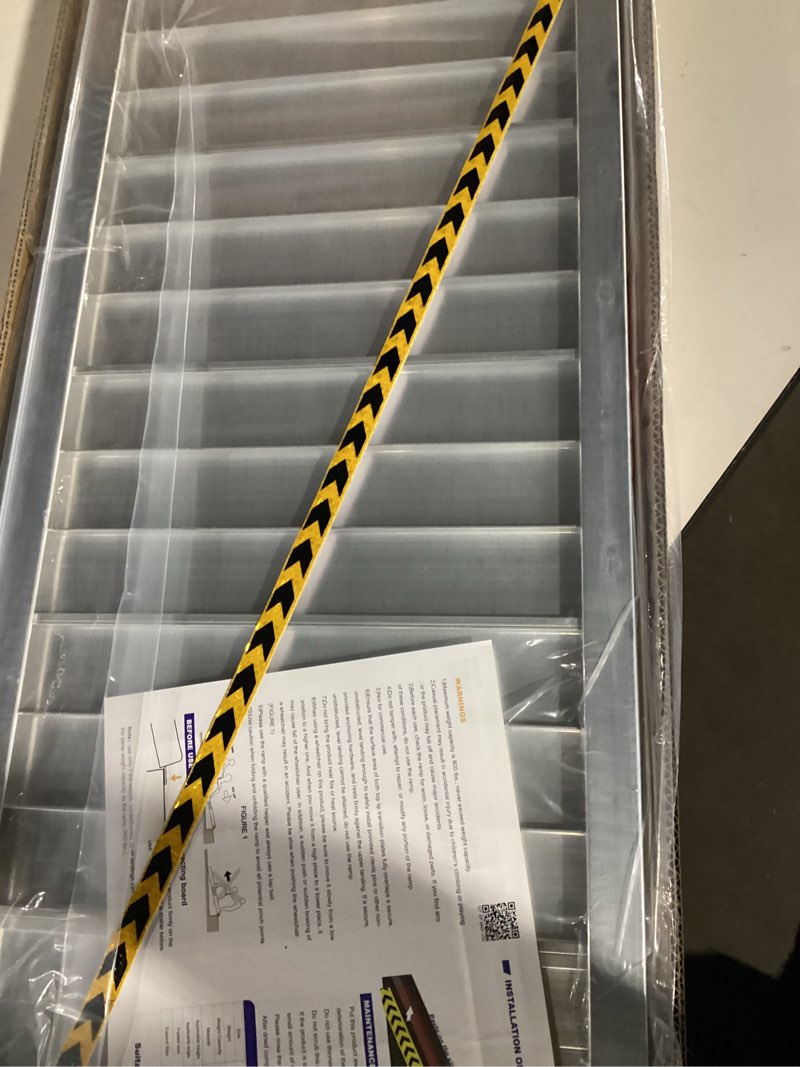 Condition photo showing Good Condition for FACHNUO 3 Feet Portable Wheelchair Ramp, Non-Skid Aluminum Handicap Ramps with Handle, Folding Threshold Wheel Chair Ramp for Home Steps, Stairs, Entry, Threshold, Curbs, Stairs, 800LBS Capacity Aluminum 3FT(Using height 3-9'')