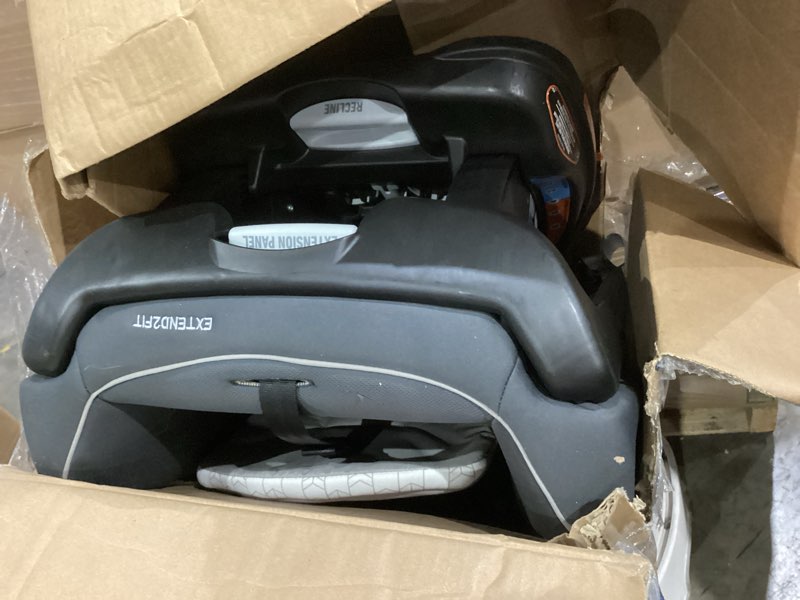 Condition photo showing As Is for graco extend2fit convertible baby car seat, rear and forward facing, adjustable extension panel for extra legroom, gotham 2-in-1 gotham 2.0
