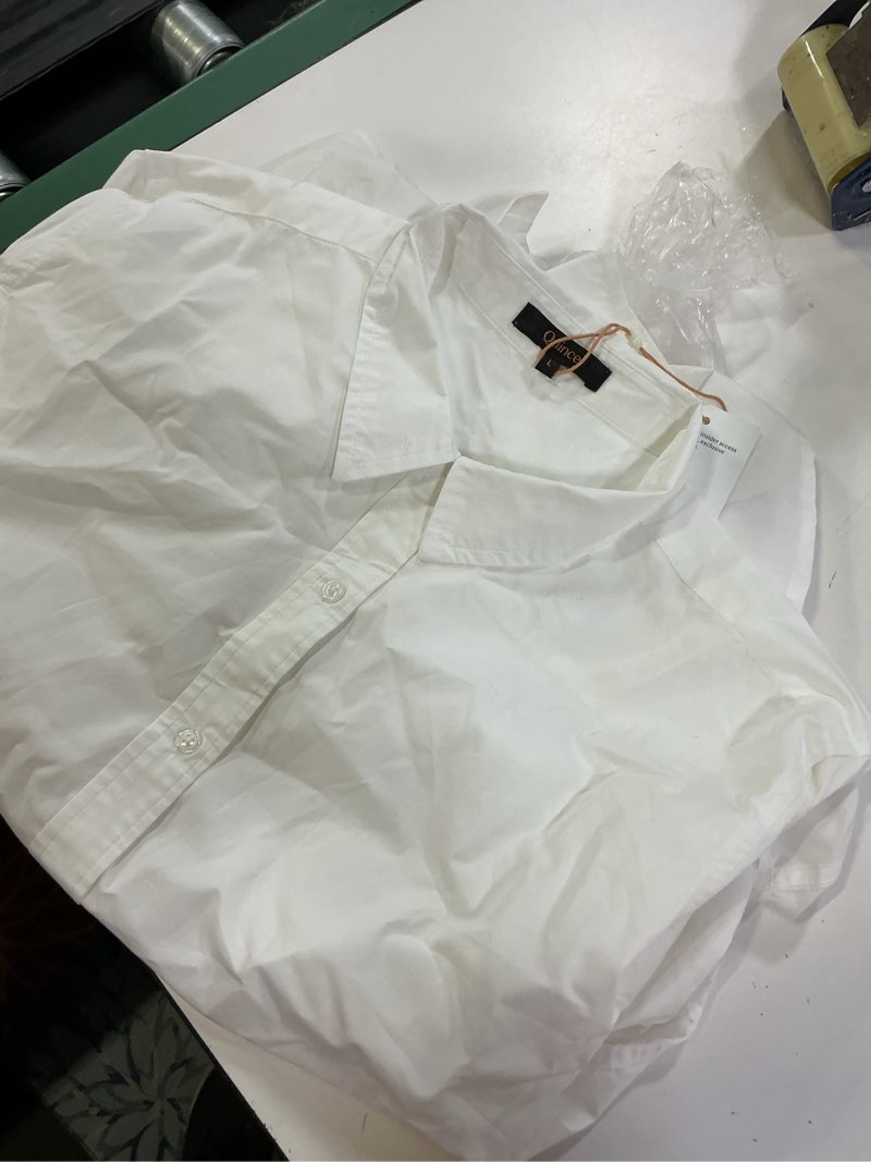 Condition photo showing Good Condition for 100% organic cotton poplin long sleeve shirt white size large