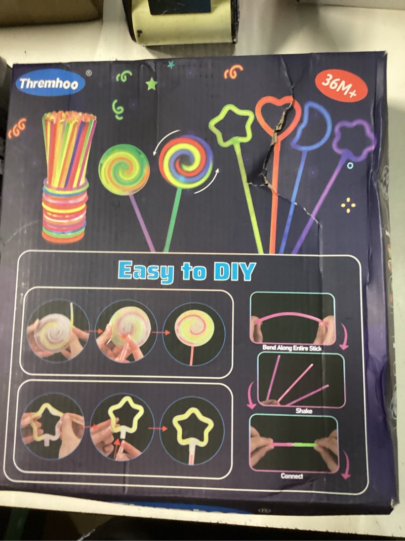 Condition photo showing New/Like New for 156pcs glow in the dark party supplies for kids/adults, 4th of july light up accessories led bracelet necklaces glasses headband glow sticks bulk party pack neon disco birthday pool party decorations