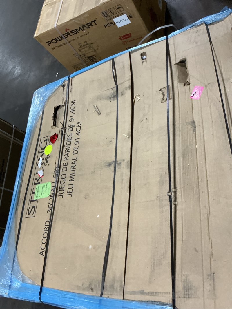 (Similar to stocks photo) STERLING 71164100-0 Accord 36-Inch x 60-Inch x 55-1/4-Inch Direct-to-Stud Complete Shower Wall Set in White , 3-Piece