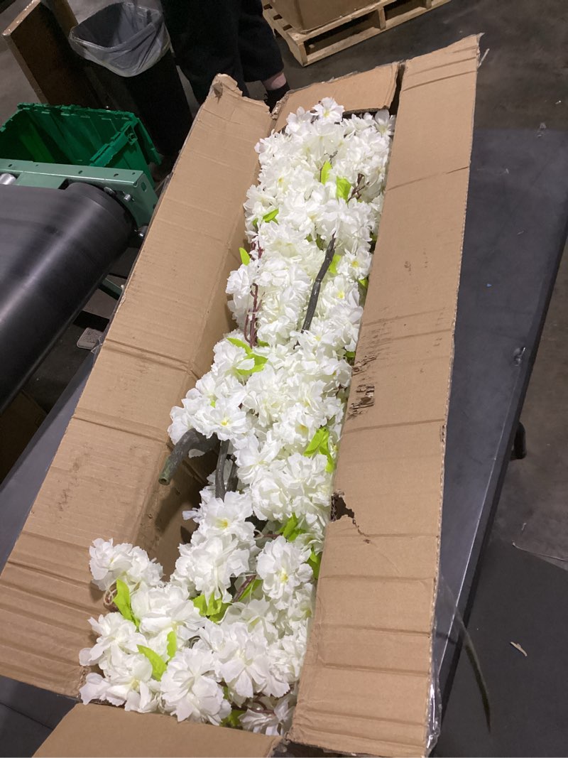 Condition photo showing Good Condition for faux white cherry blossom tree 7ft(84in) artificial silk white flower tree lifelike large fake floral tree for wedding realistic elegant cherry sakura plant in pot for home,living room,office decor