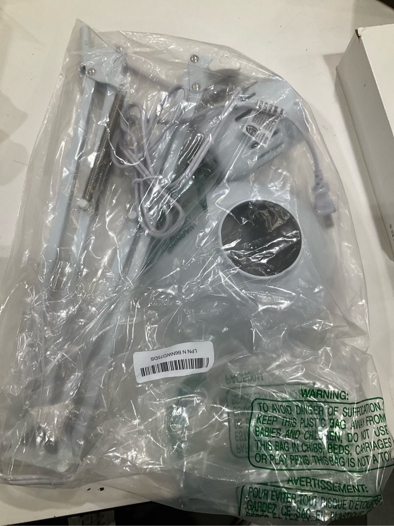 Condition photo showing Good Condition for GLOBE Electric 52847 31.5 Inch Swing Arm Clamp-On White Desk Lamp with Nickel Accents, On/Off Rotary Switch, Book Reading Light, Home Essentials, Office Décor, LED Bulb Compatible