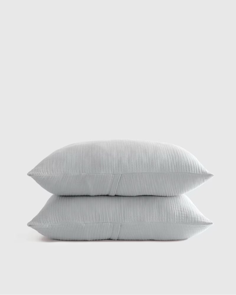 quince organic cotton gauze sham set standard mist 