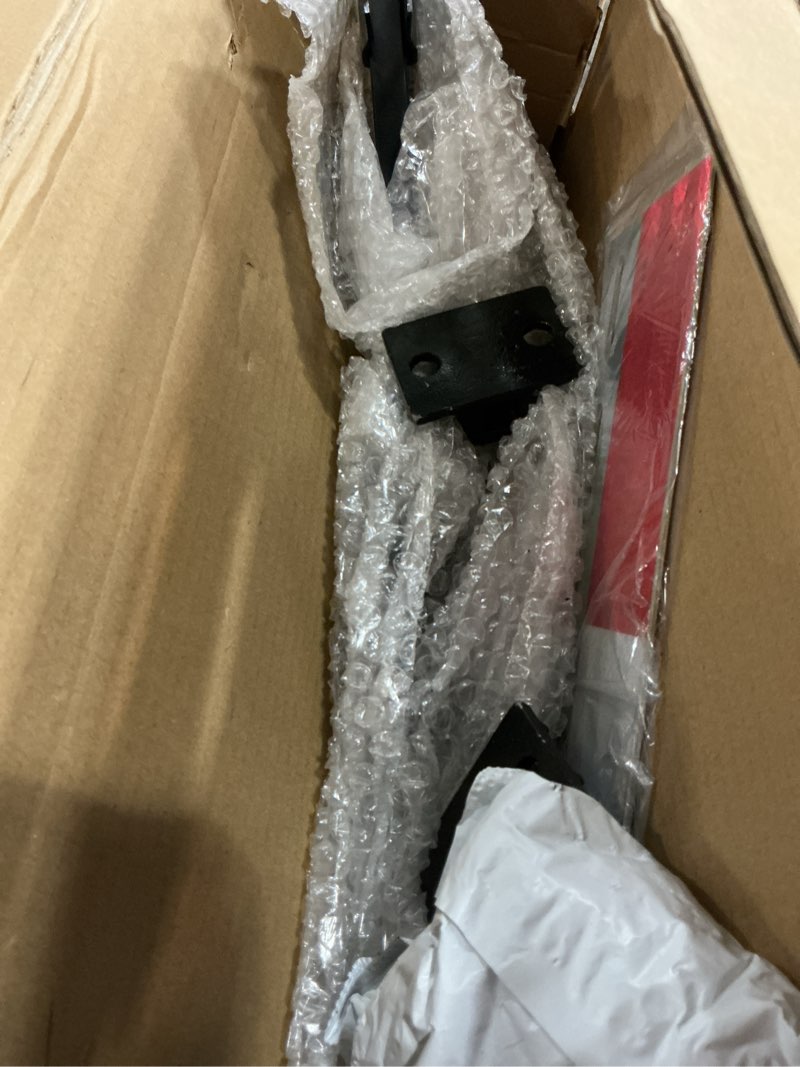 Condition photo showing New/Like New for 28" x 7" angled mud flap hanger bracket bar with 3 coils damping spring & 24" x 3" mud flap reflective tape fit for semi trucks trailers rvs