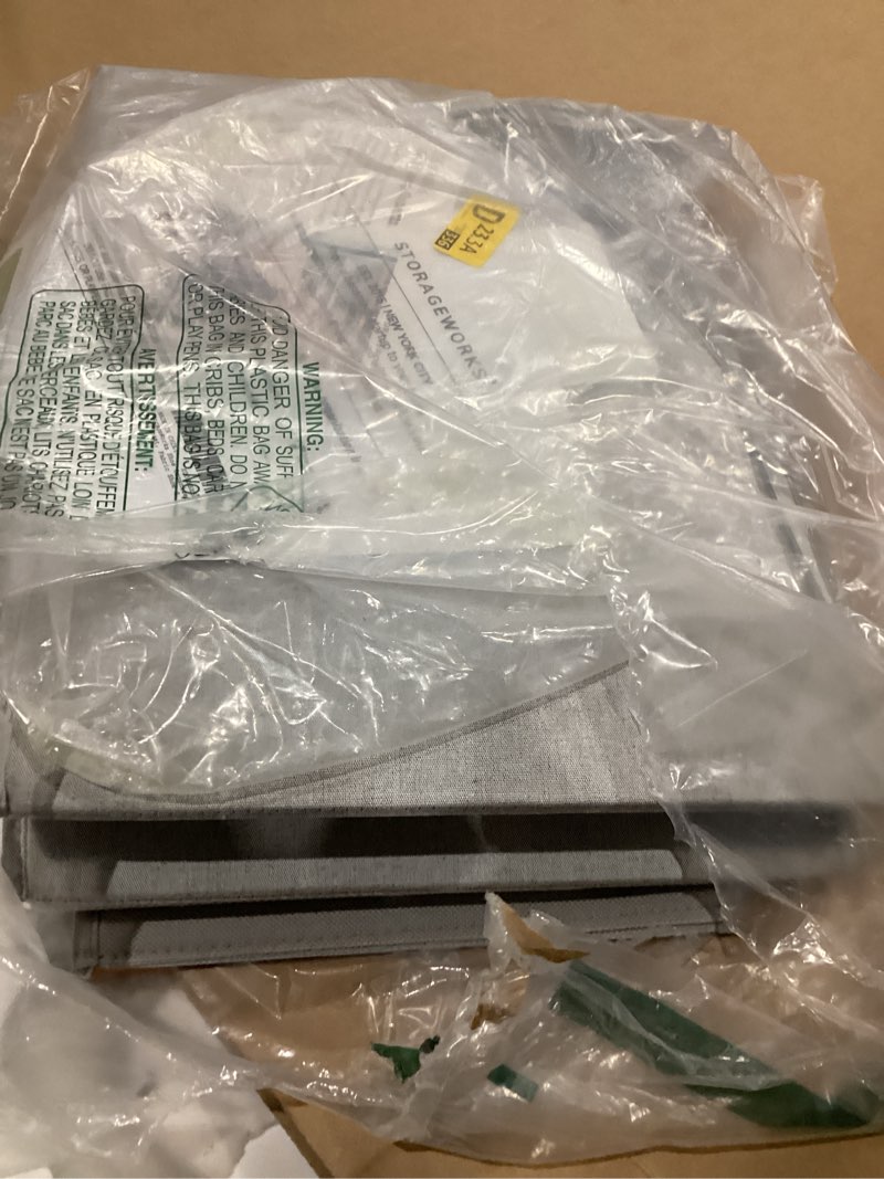 Condition photo showing Good Condition for StorageWorks Shoe Organizer for Closet, Fits up to 24 Pairs, Shoe Cubby Storage Containers with Adjustable Dividers and Clear Cover, Grey