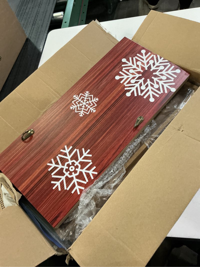 Condition photo showing Good Condition for 70 Inch Freestanding Christmas Stocking Holder with 6 Hooks Vertical Collapsible Holder Stand The Stocking were Hung Wood Sign for No Fireplace Small Homes Xmas Decoration Classic