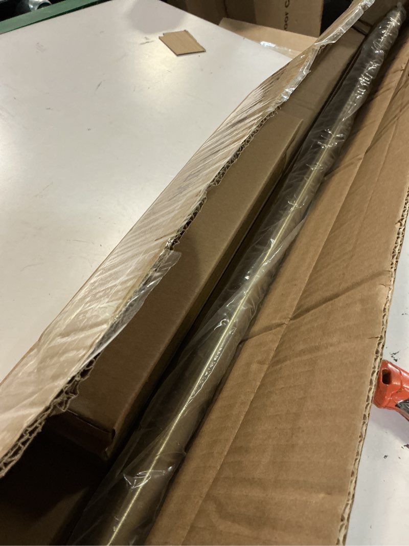 Condition photo showing Good Condition for antique bronze corner window curtain rods with aluminum end cap finials and brackets,1 inch diameter bay window curtain rods,2 sided 36-72 inch adjustable drapery rod 36-72"&36-72"(2 sided) antique bronze