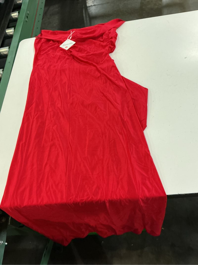 Condition photo showing Good Condition for memoriesea women's sexy high split sleeveless backless party wedding maxi dress medium red