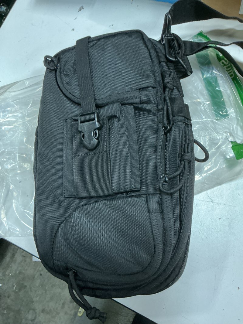 Condition photo showing Good Condition for sling backpak tactical chest pistol bag shoulder bags crossbody sling backpack holster bag for concealed carry black