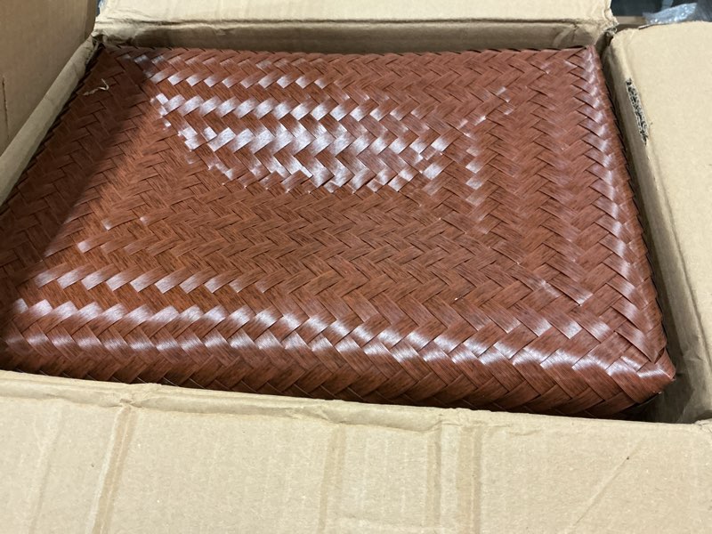 Condition photo showing Good Condition for gib large wicker storage baskets for shelves clothes blankets basket woven laundry basket for organizing, decorative rectangular closet organizers and storage bins with handles, brown, 4 pack brown large