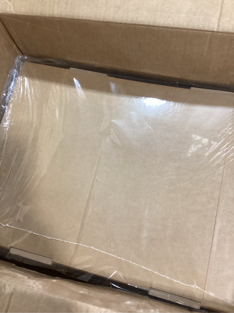 Condition photo showing New/Like New for 10 pack bakery boxes with window, 17.7x12.2x3.15 inch large cookie boxes, cardboard pastry boxes, take out containers for baking pies, cakes, muffins and pastries (l) l-17.7x12.2x3.15 inch