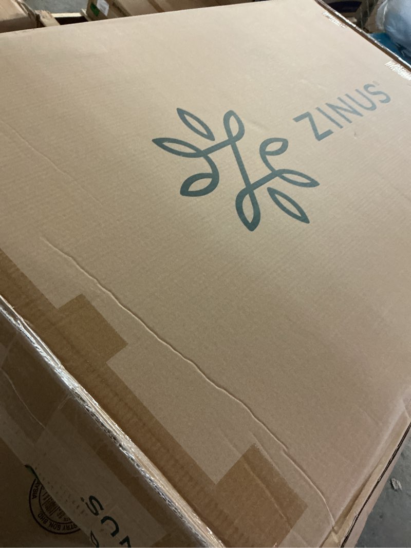 Condition photo showing Good Condition for ZINUS 9 Inch Box Spring with Cover, No Assembly Mattress Foundation, Sturdy Metal Structure, Split Queen, White