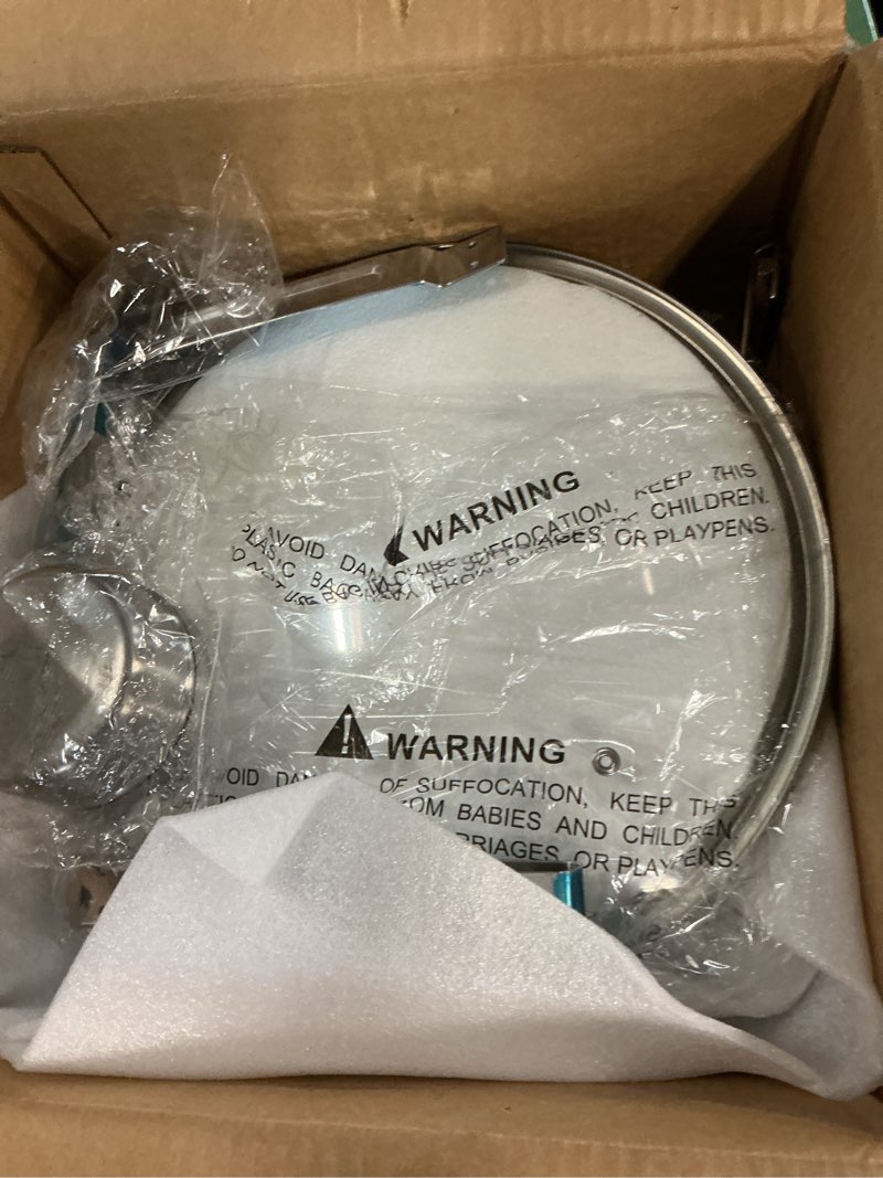 Condition photo showing Good Condition for WARMOUNTS 5QT Round Chafing Dishes for Buffet with Glass Lid 2 Pack, Chafers and Buffet Warmers Set with Mirror-Polished Stainless Steel, Rolled Rim, Stackable, Lid Holder for Parties, Catering