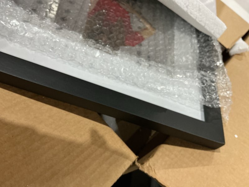 Condition photo showing Good Condition for rpjc 11 x 14 picture frames made of solid wood and high definition glass display pictures 8x10 with mat or 11x14 without mat for wall mounting photo frame black