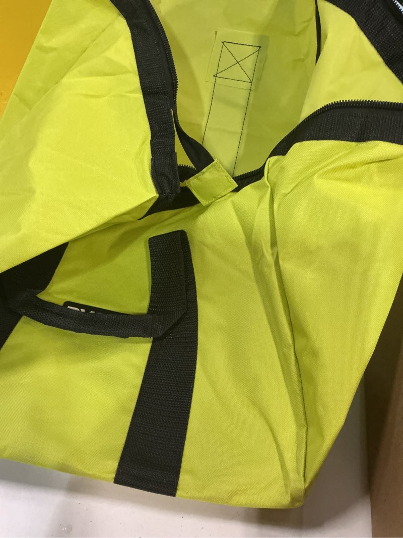 Condition photo showing As Is for Ryobi Green Wide Mouth Collapsible Genuine OEM Contractor’s Bag w/ Full Top Single Zipper Action and Cross X Stitching