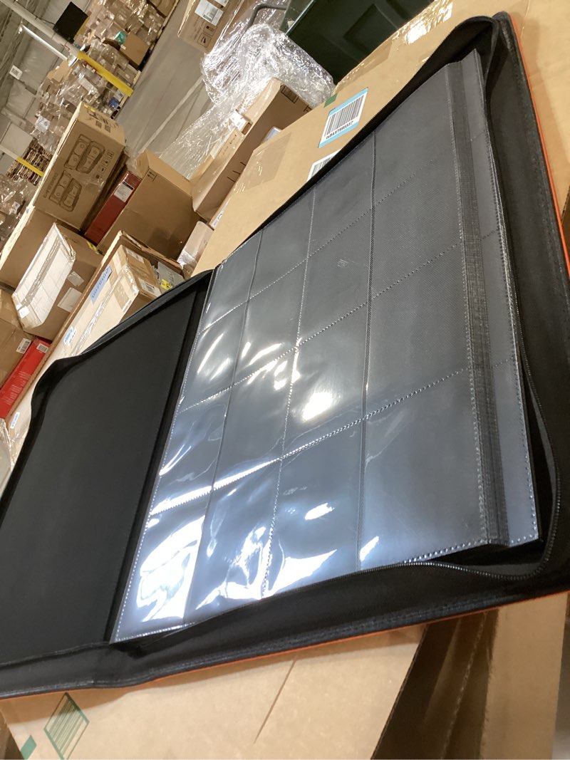 Condition photo showing Good Condition for toploader binder, holds 640 top loaders,16 pocket top loader binders for 3" x 4" rigid cards,toploader card binder for hard plastic top loaders -orange orange 16 pocket 640