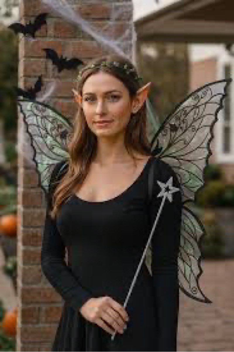 RIOSO Fairy Wings Costume for Women Adult Cosplay Accessories Outfit Set with Butterfly Wing Elf Ear 