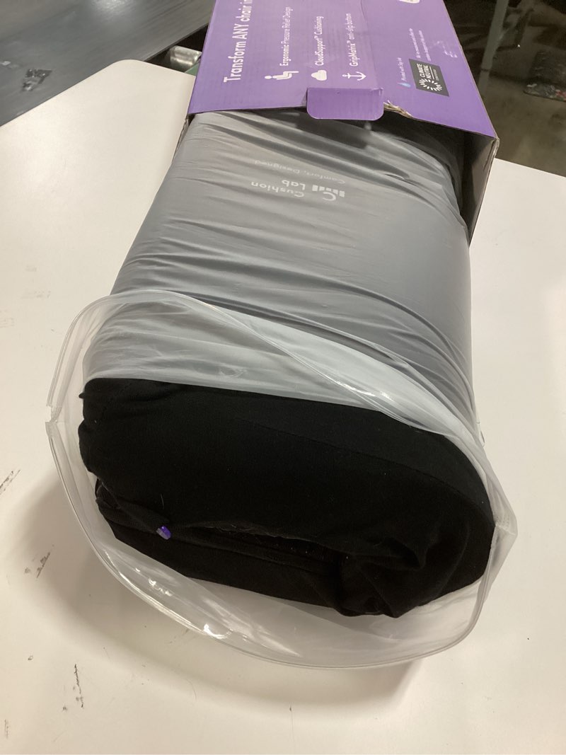 Condition photo showing As Is for Cushion Lab Patented Pressure Relief Seat Cushion for Long Sitting Hours on Office & Home Chair - Extra-Dense Memory Foam for Soft Support. Car Pad for Hip, Tailbone, Coccyx, Sciatica - Black