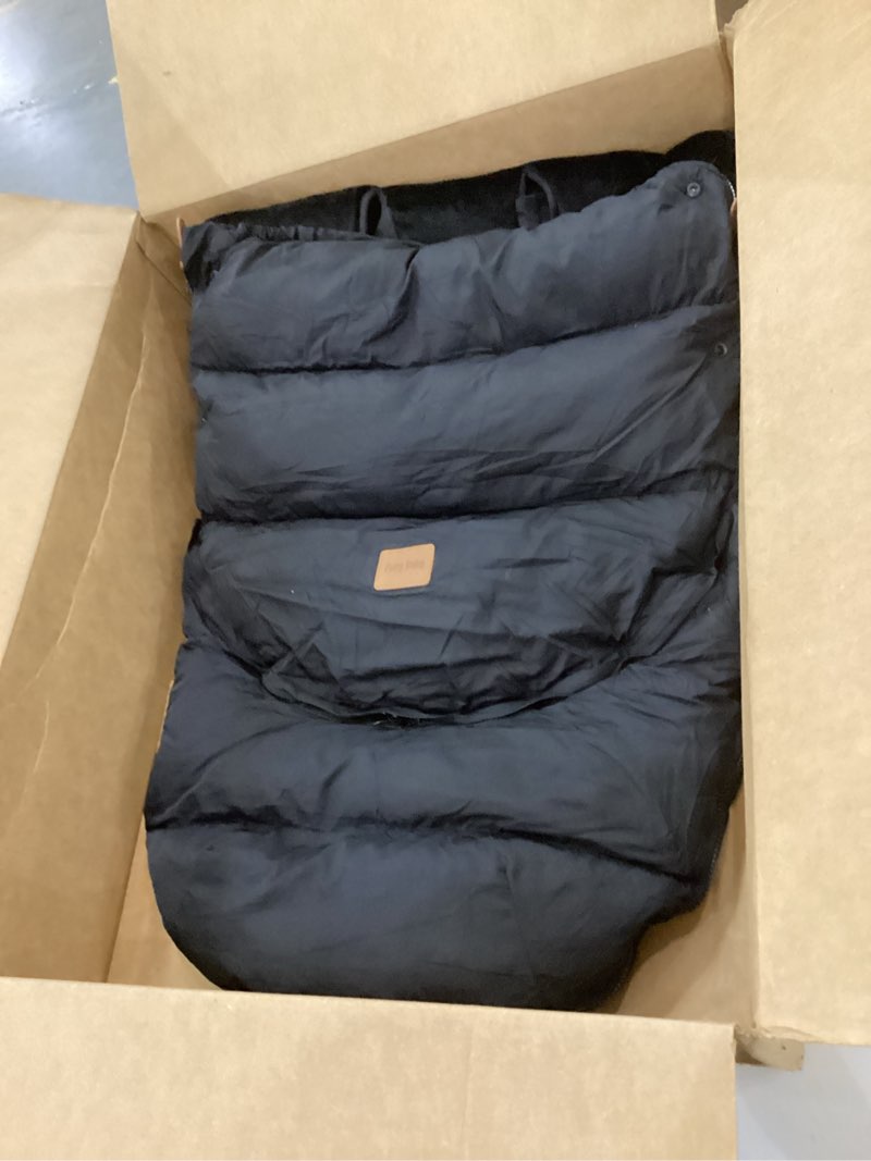 Condition photo showing As Is for Fairy Baby Winter Cold Universal Stroller Bunting Bag for Baby Toddler-Waterproof Windproof Car Seat Cover Stroller Footmuff - Dog Outdoor Sleeping Bag with Oversized Fur Collar (Black)