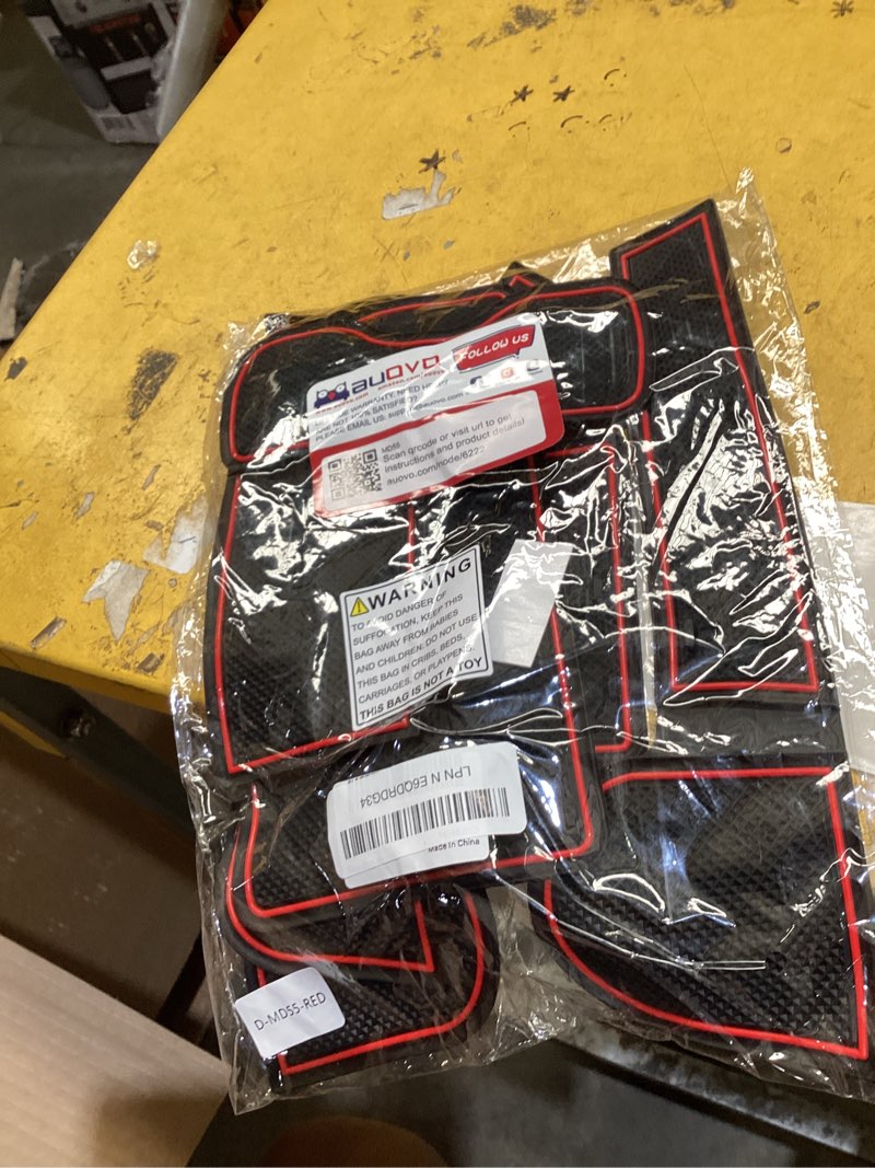 Condition photo showing Good Condition for auovo anti dust mats for altima accessories 2019 2020 2021 2022 2023 interior custom fit door pocket liners cup holder center console mats(14pcs/set) (red)