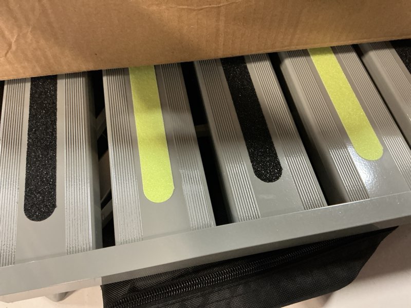 Condition photo showing Good Condition for 19”×14.5” large rv steps with glow in the dark tapes adjustable rv step stool aluminum rv step supports up to 1500 lbs gray large