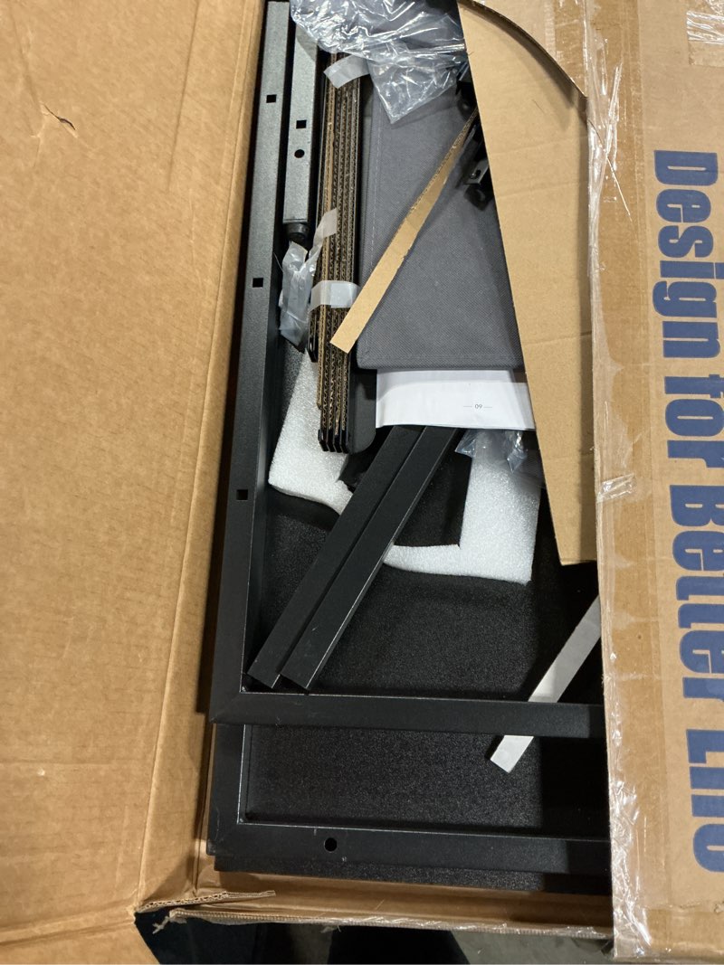 Condition photo showing As Is for pamray 47 inch computer desk with 8 fabric drawers pc gaming desk home office study work writing table for bedroom black black 47 inch