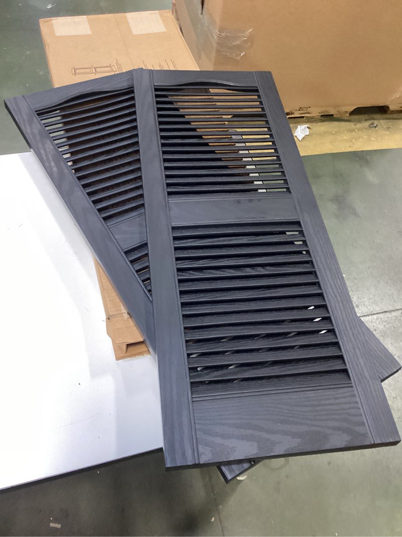 mid america open louver vinyl shutters (1 pair) - 14.5 x 39 002 black