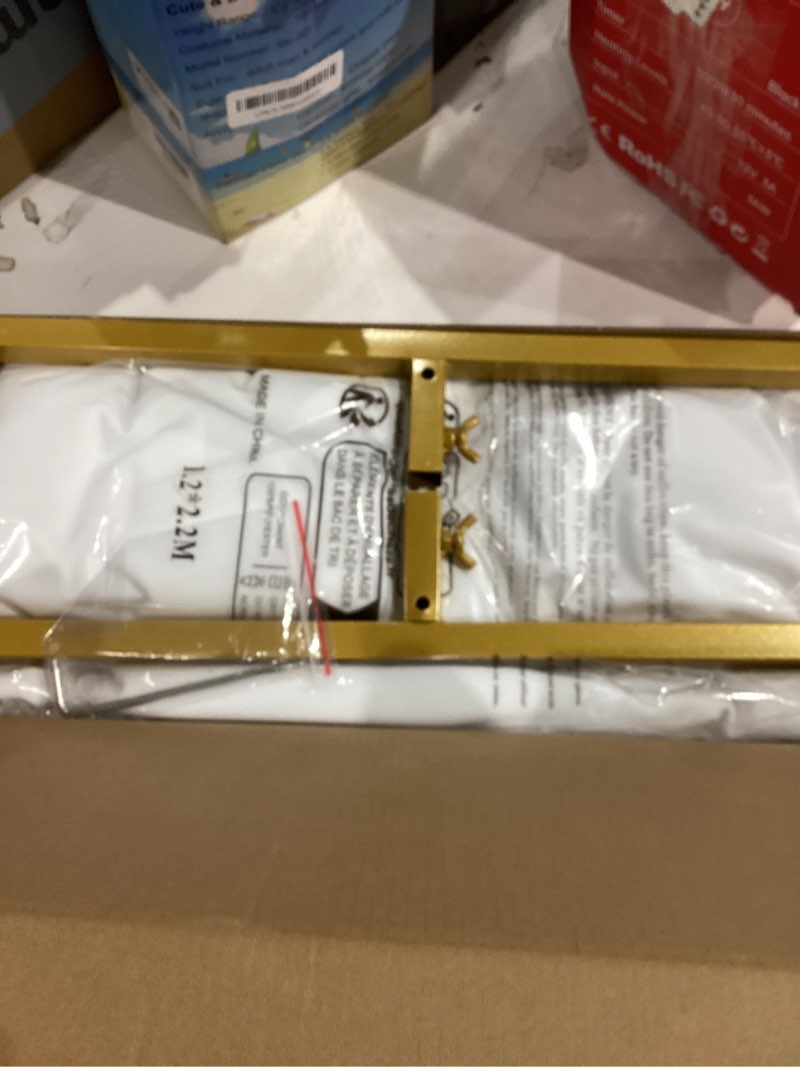 Condition photo showing New/Like New for Wokceer 7.2 FT Wedding Arch Backdrop Stand and White Arch Cover, Metal Arch Stand with Arch Stand Cover for Birthday Party Wedding Ceremony Bridal Baby Shower Event Decor 7.2x4FT White