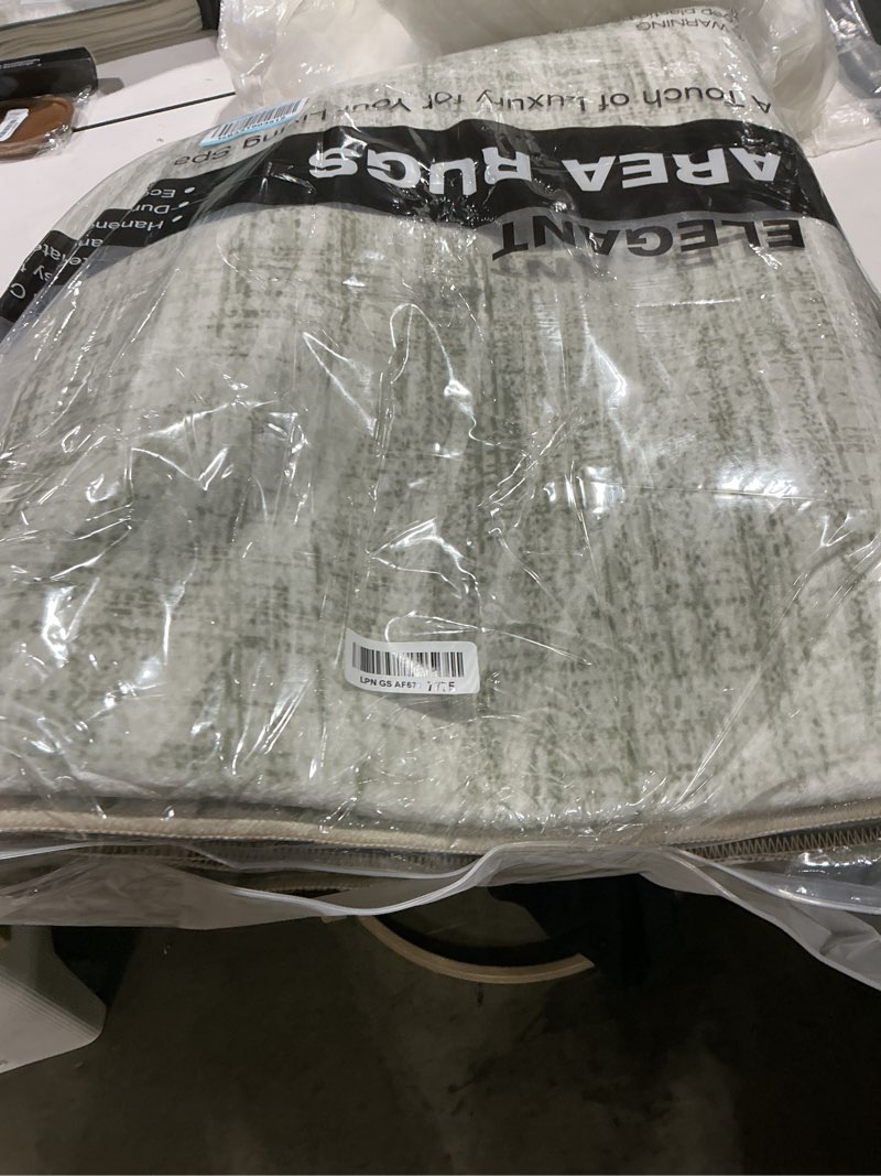 Condition photo showing Good Condition for witshock washable rugs 8x10 modern area rugs, thin rug for living bedroom dining room nursery kitchen office, wave striped rugs indoor carpet soft non slip stain resistant home decor, sage green 8' x 10' (rectangular) green