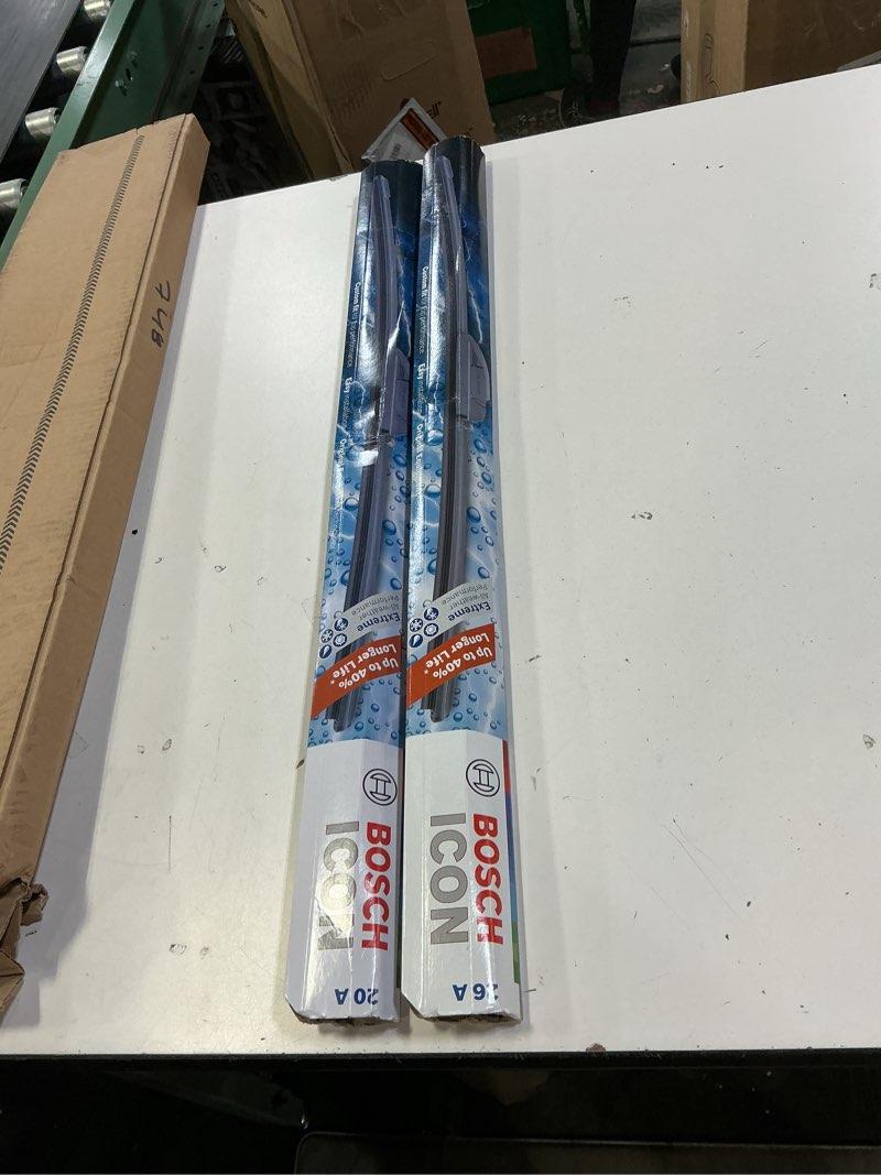 Condition photo showing Good Condition for BOSCH 26A20A ICON Beam Wiper Blades - Driver and Passenger Side - Set of 2 Blades (26A & 20A) Front (26A & 20A) ICON Combo Pack (Front)