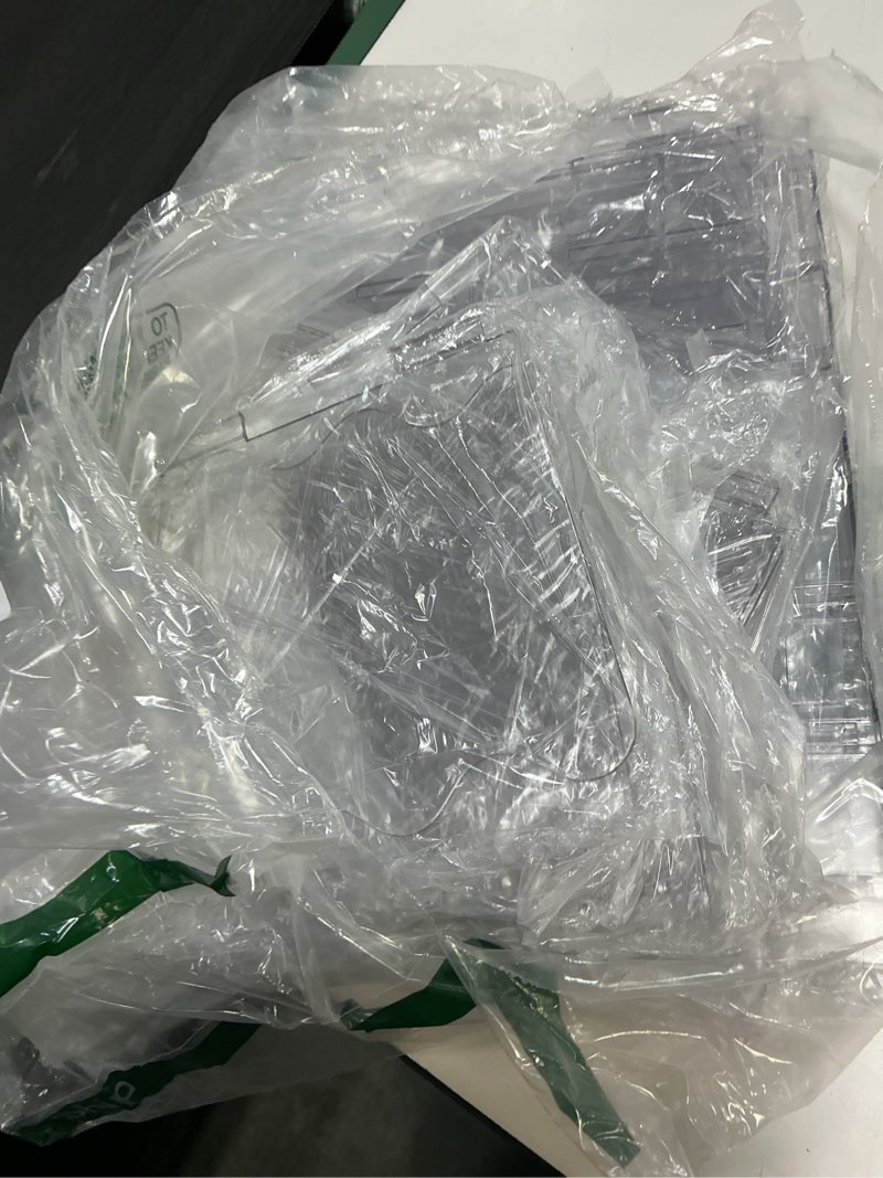 Condition photo showing As Is for spacekeeper adjustable shelf divider for closet, 2 pack clear purse organizers for closet acrylic handbag separators storage organizer bookshelf separator dividers in bedroom, office clear 2