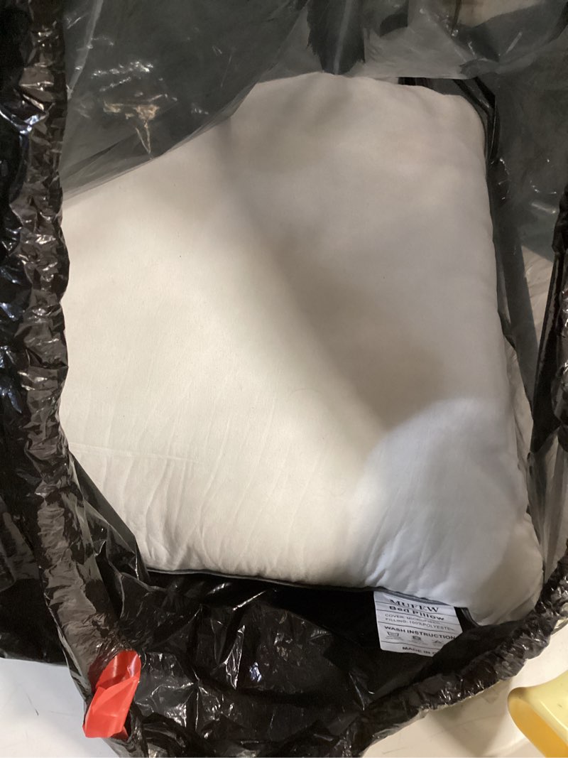 Condition photo showing As Is for standard pillows set of 2, ultra thick down alternative bed pillows,cooling hotel quality standard pillow for back, stomach or side sleepers, machine washable (white,2 pack) standard 2